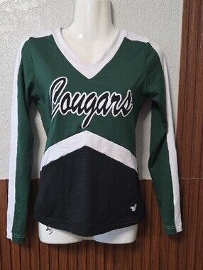 Varsity Spirit Green & Black Cheerleading Crop Top – Cougars Varsity Spirit Wear